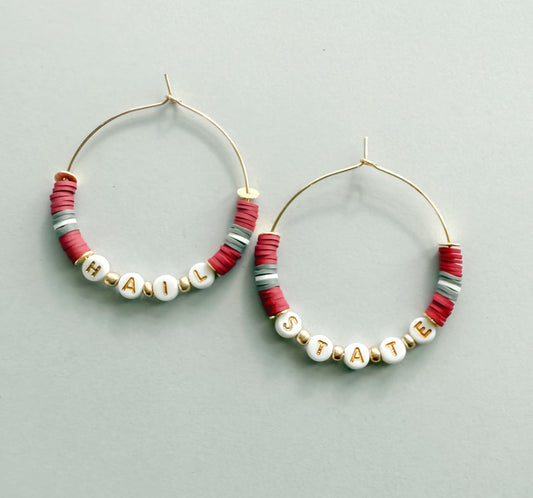 Hail State Hoop Earrings