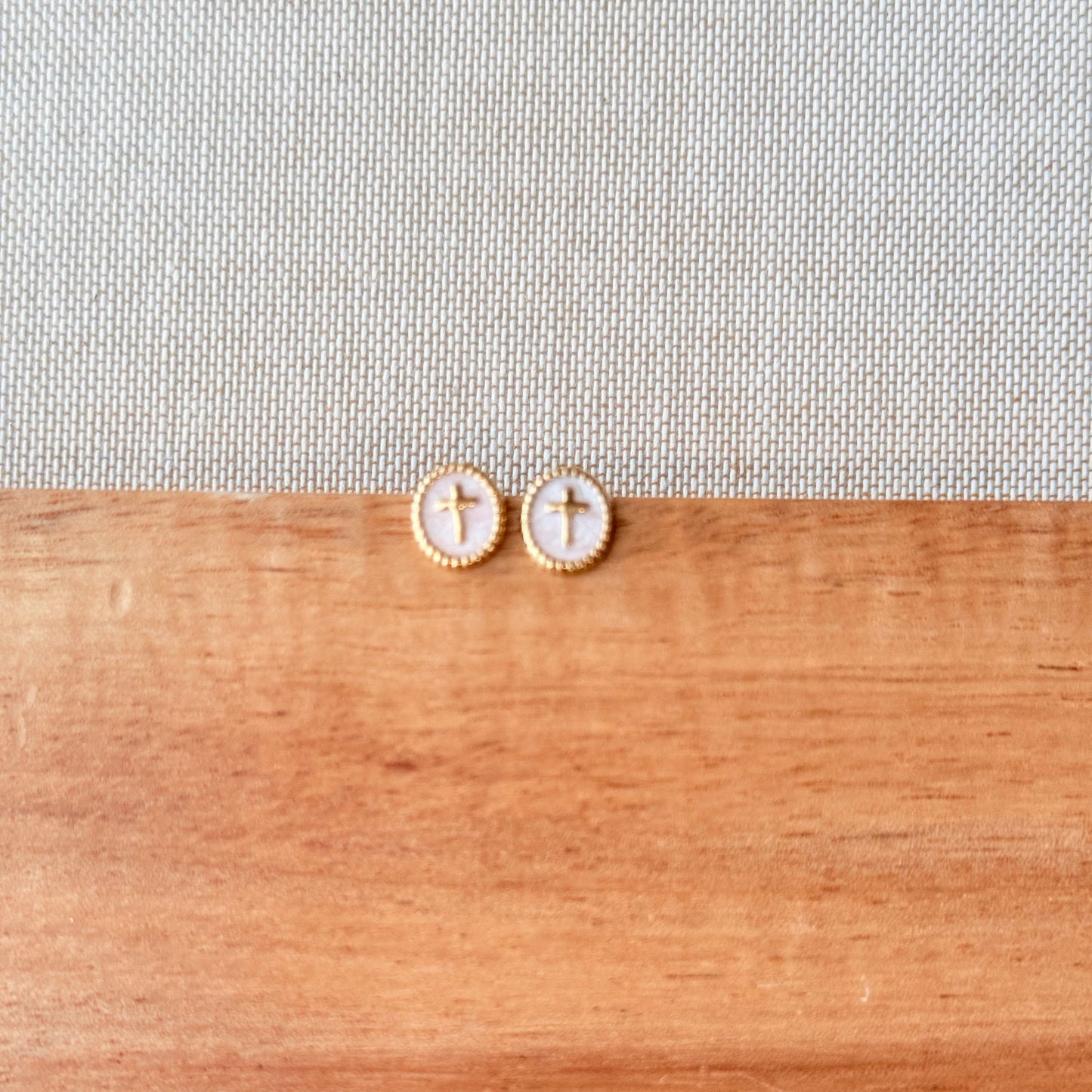 Gold Cross Stud Earrings