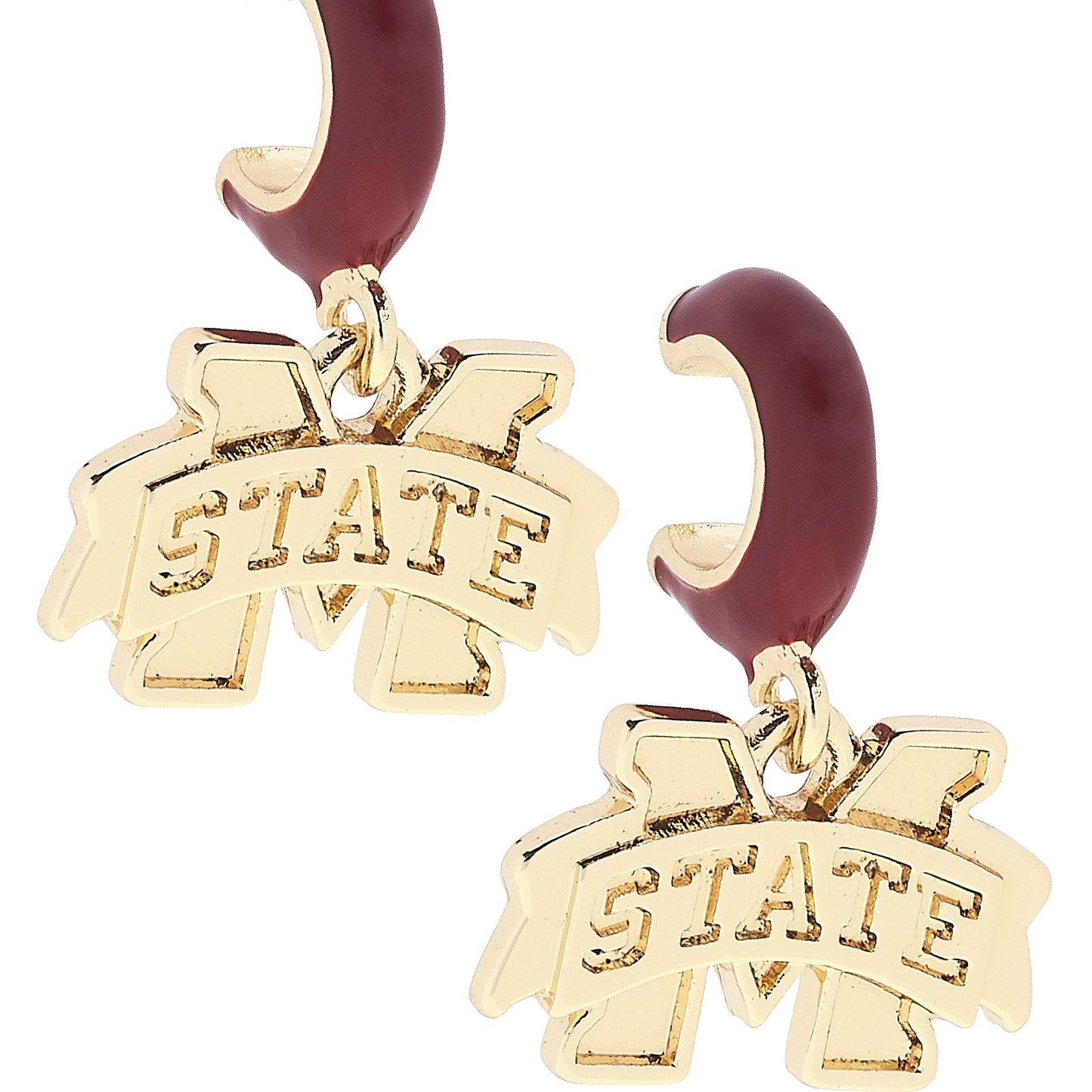 Mississippi State Bulldogs Logo Huggie Hoop Earrings
