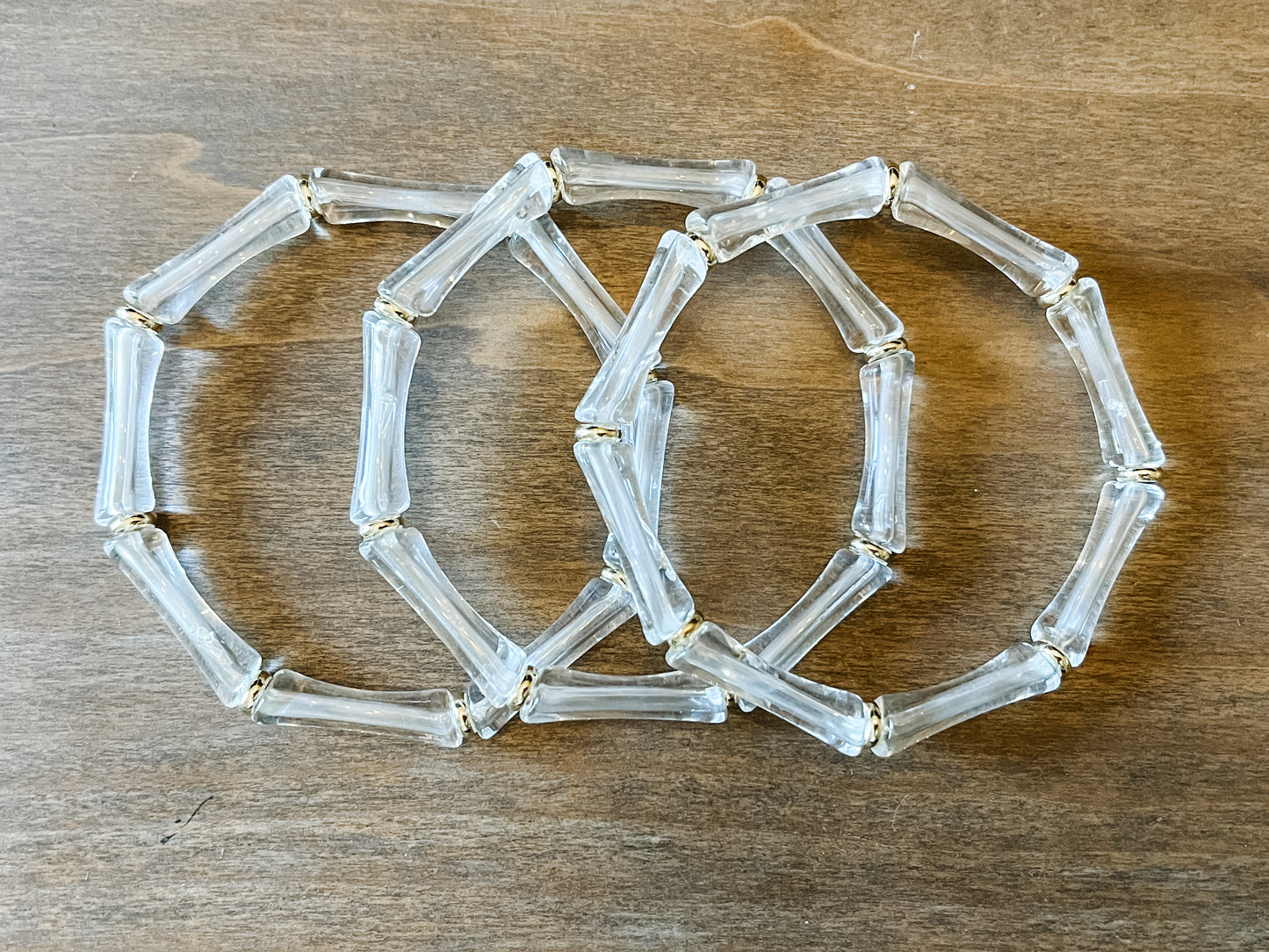 Bamboo acrylic bracelets - 3 set