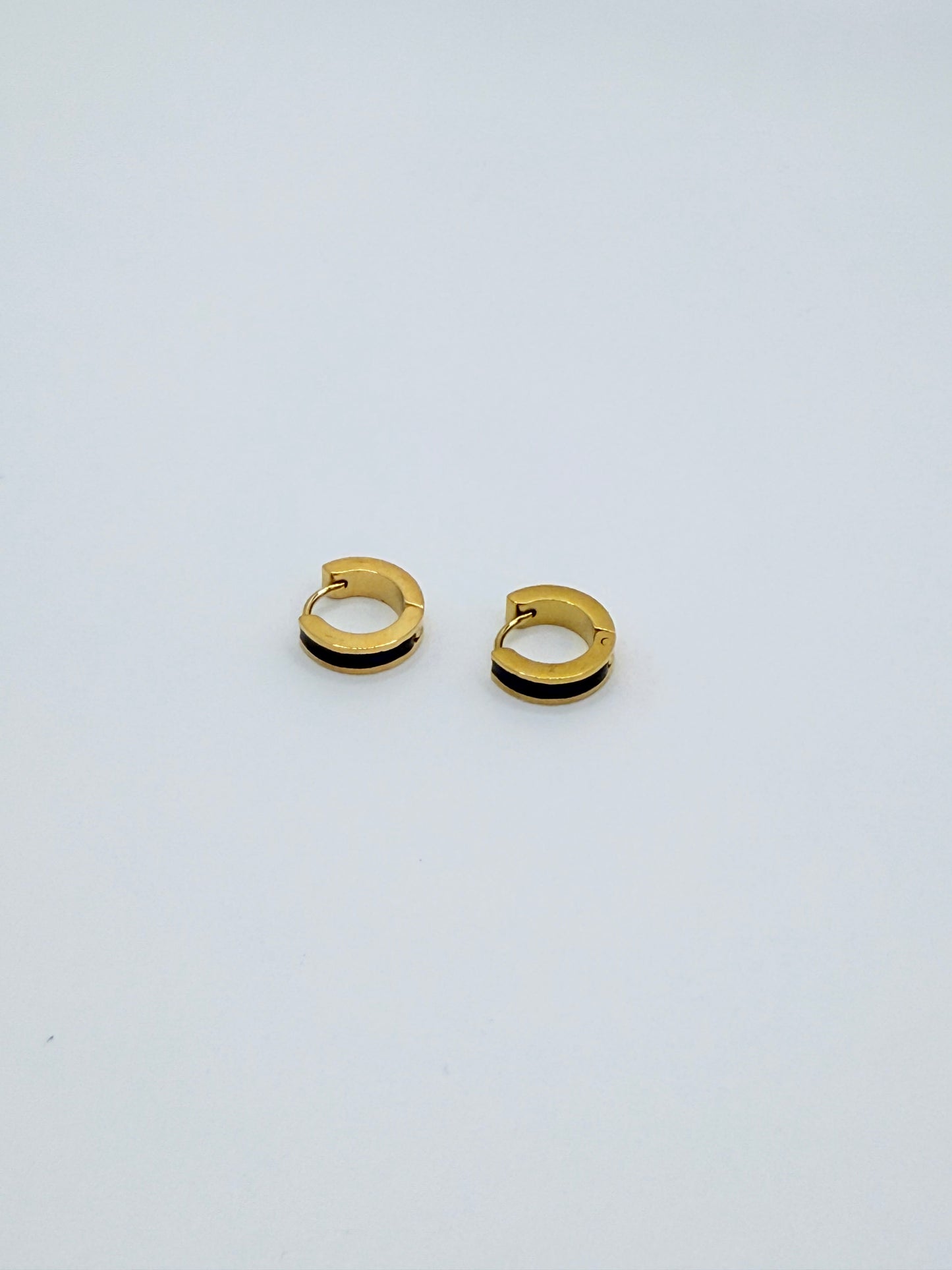 Mini Enamel Stainless Steel Round Huggie Hoops
