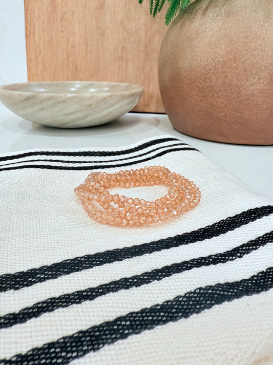 Beaded Bracelet Set – 5-Piece Stackable Stretch Bracelets for Women