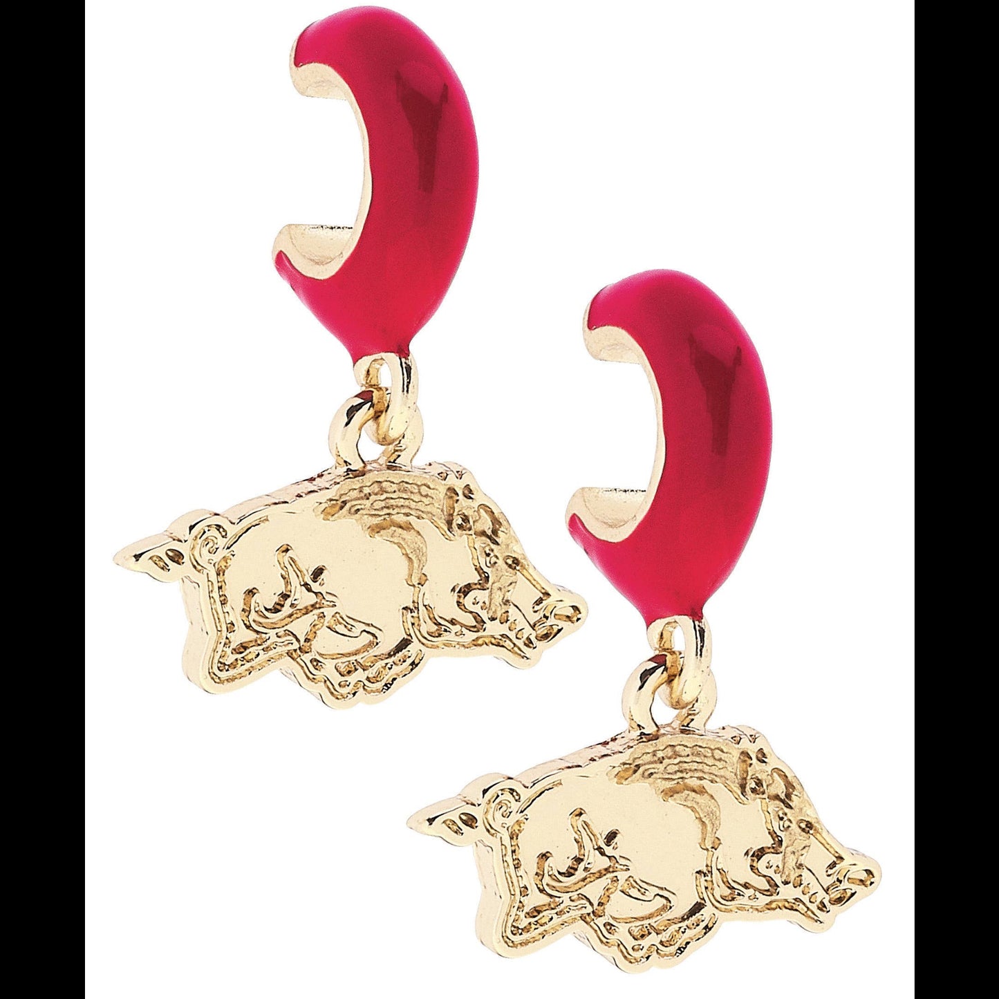 Arkansas Razorbacks Logo Huggie Hoop Earrings