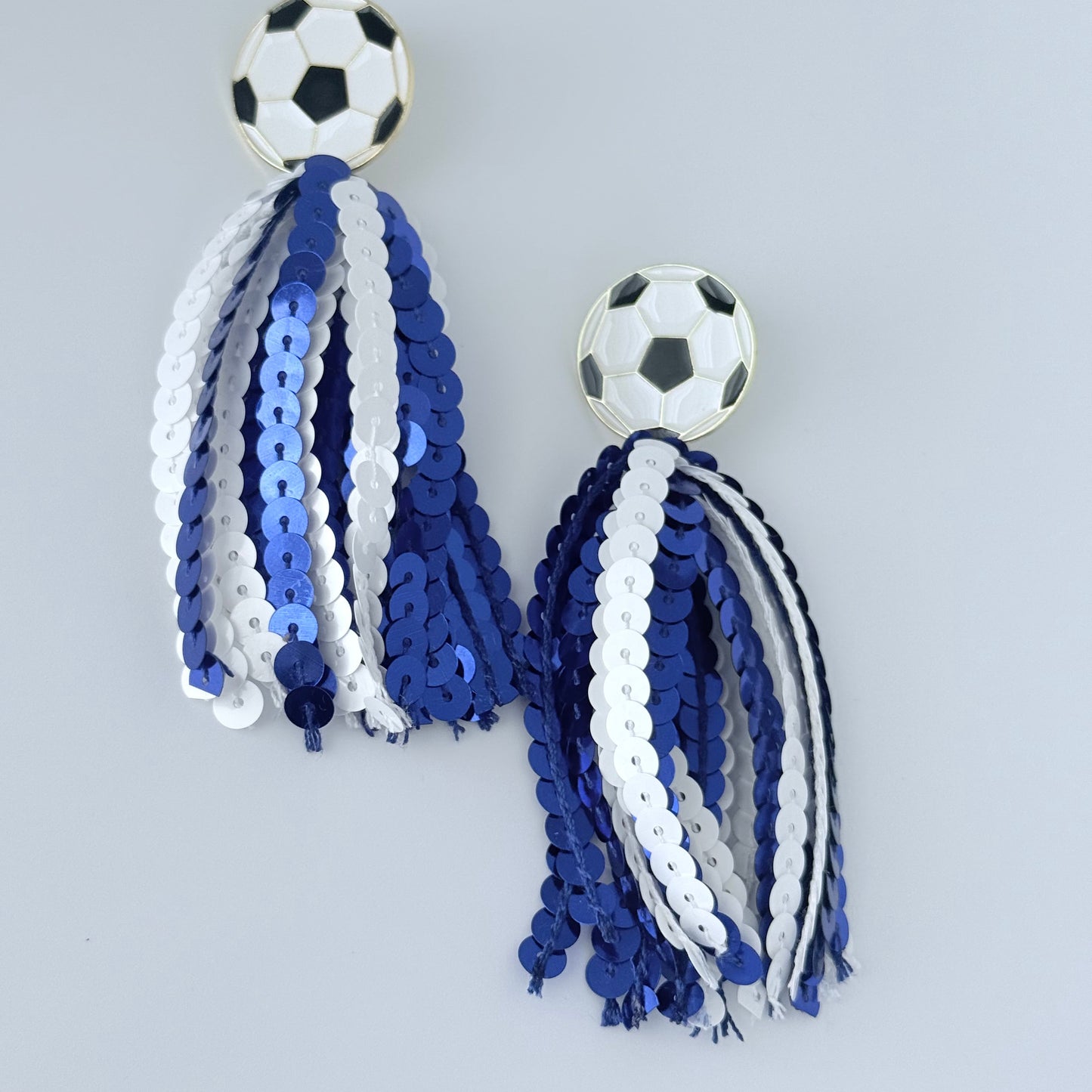 Soccer or Baseball Spirit Sequin Earrings – Customizable Team Colors