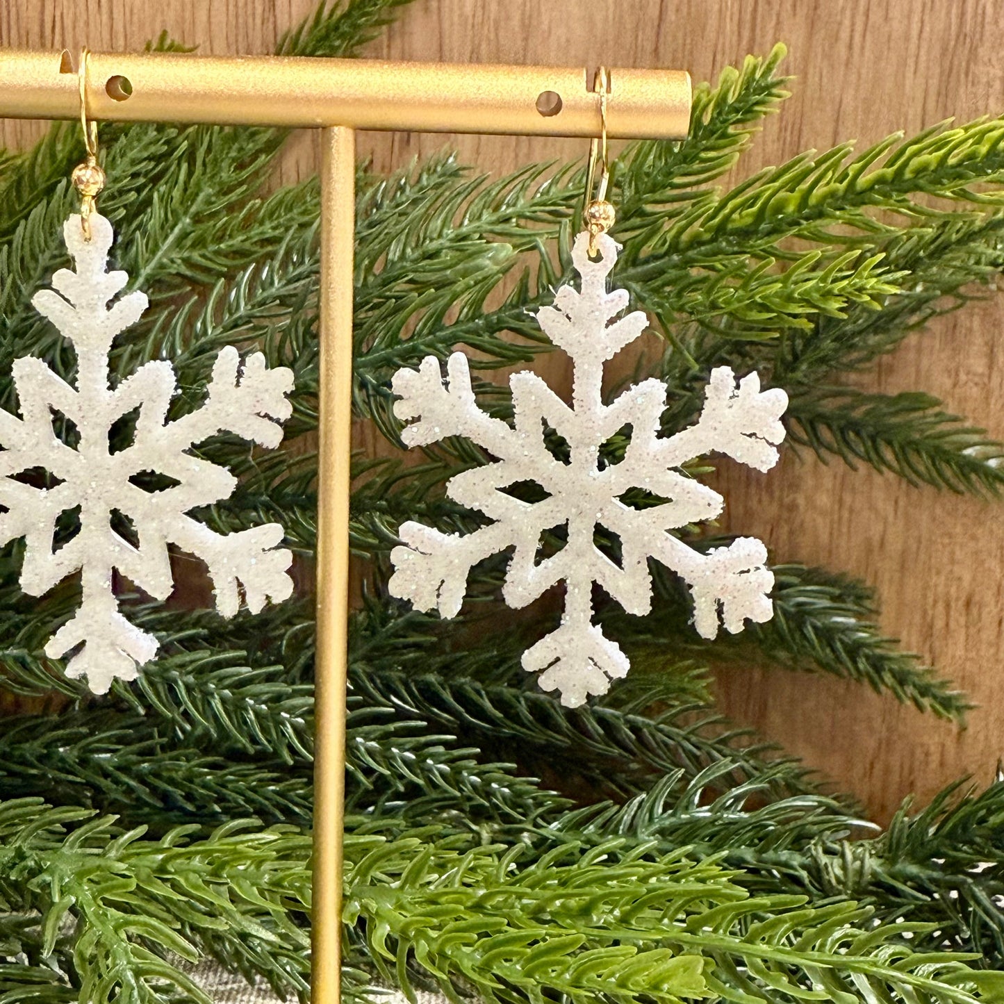 Glitter Snowflake Earrings