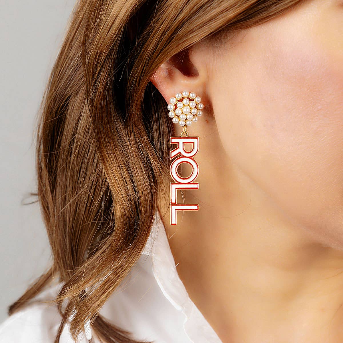 Alabama Crimson Tide Outlined Enamel Drop Earrings