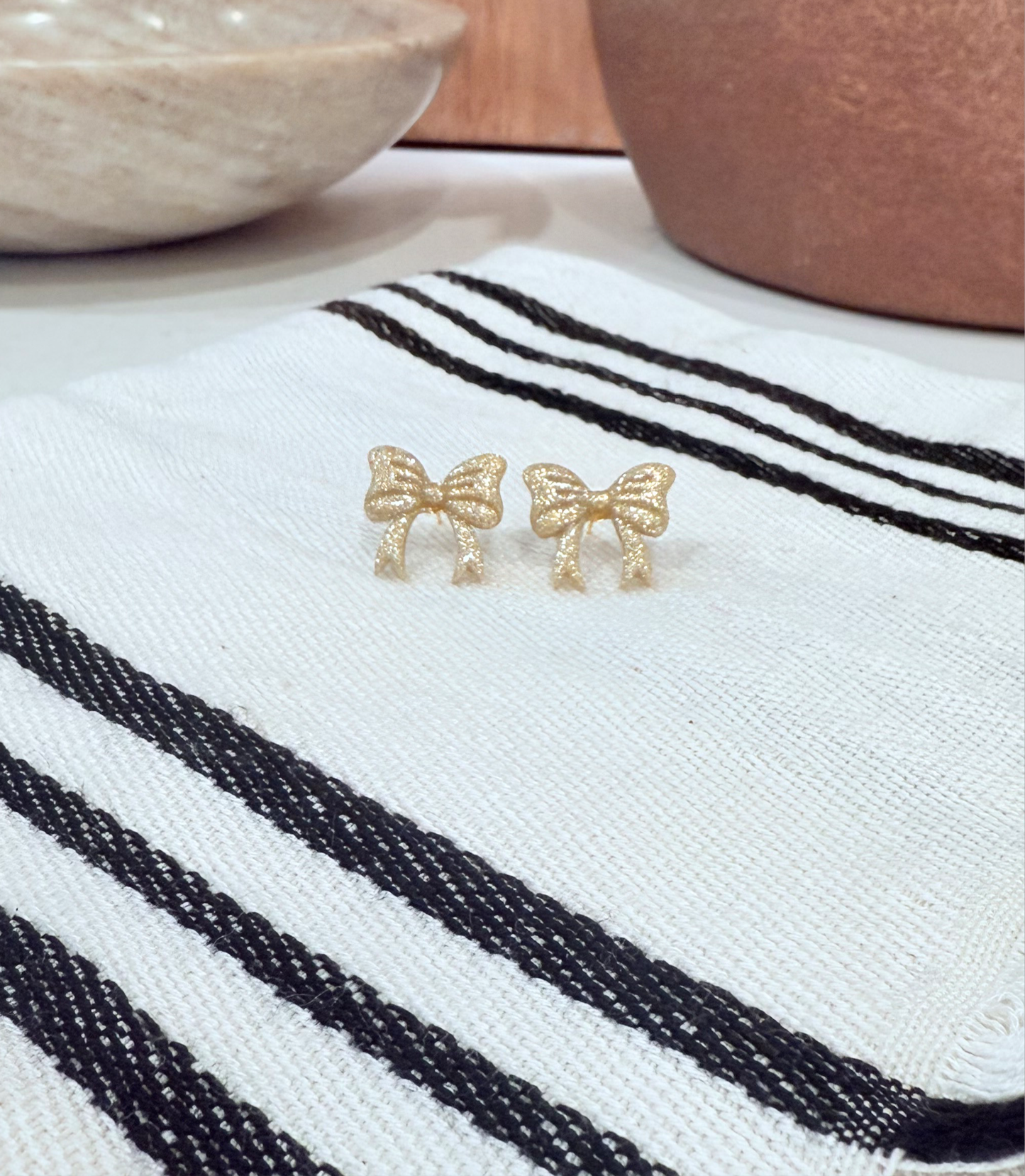 Gold Bow Studs