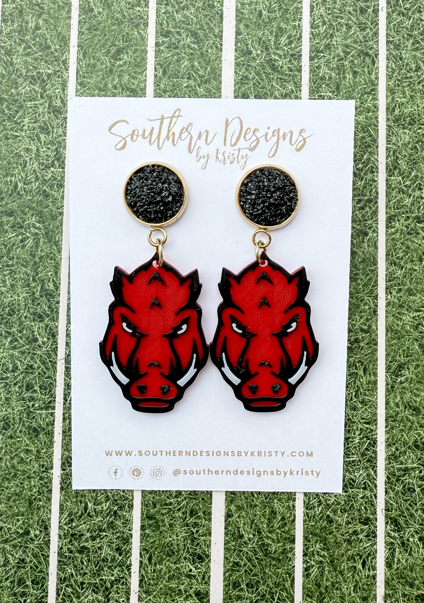 Razorback Statement Earrings – Game Day Jewelry