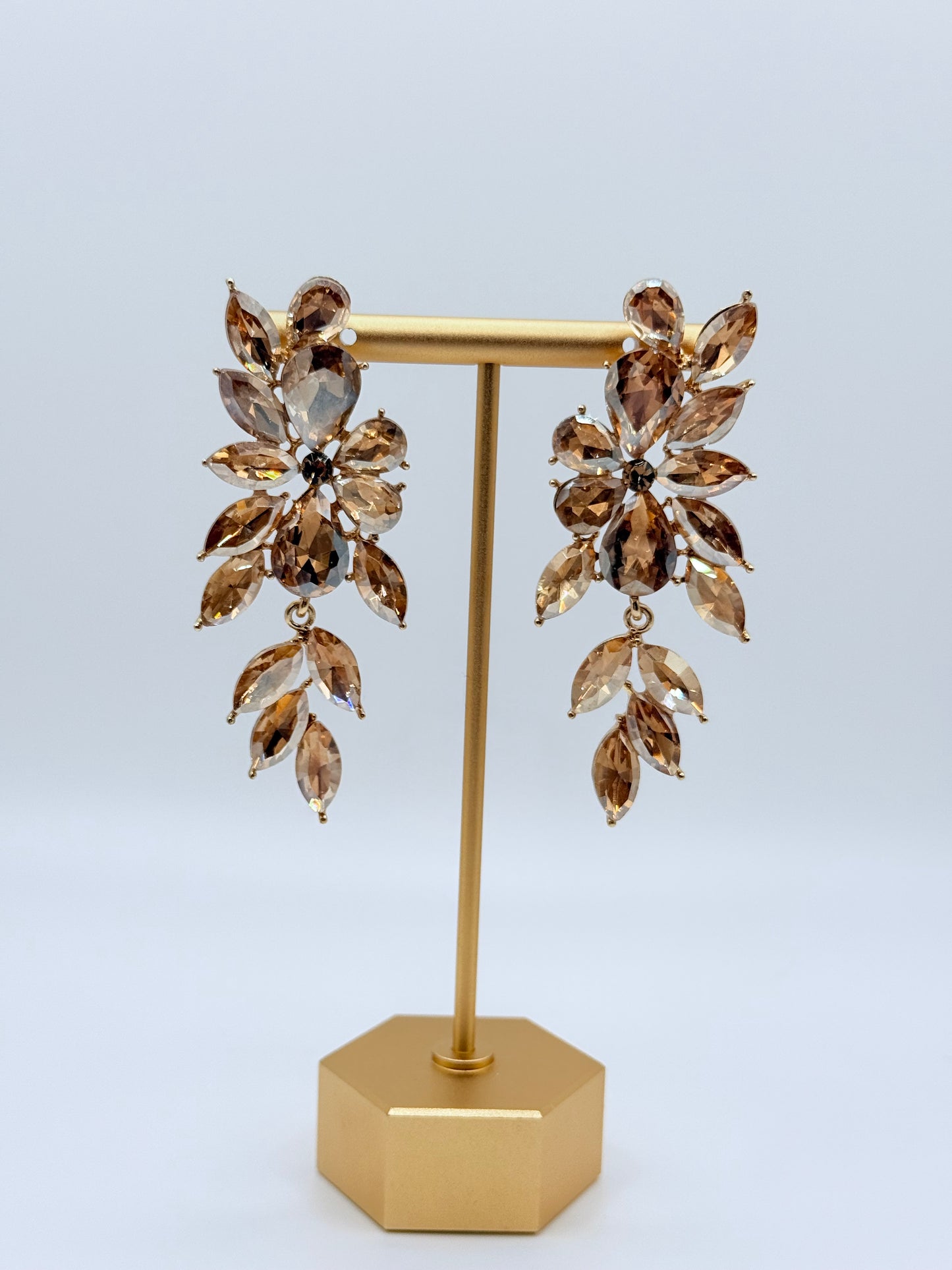 Marquise Stone Cluster Dropdown Dangle Evening Earring