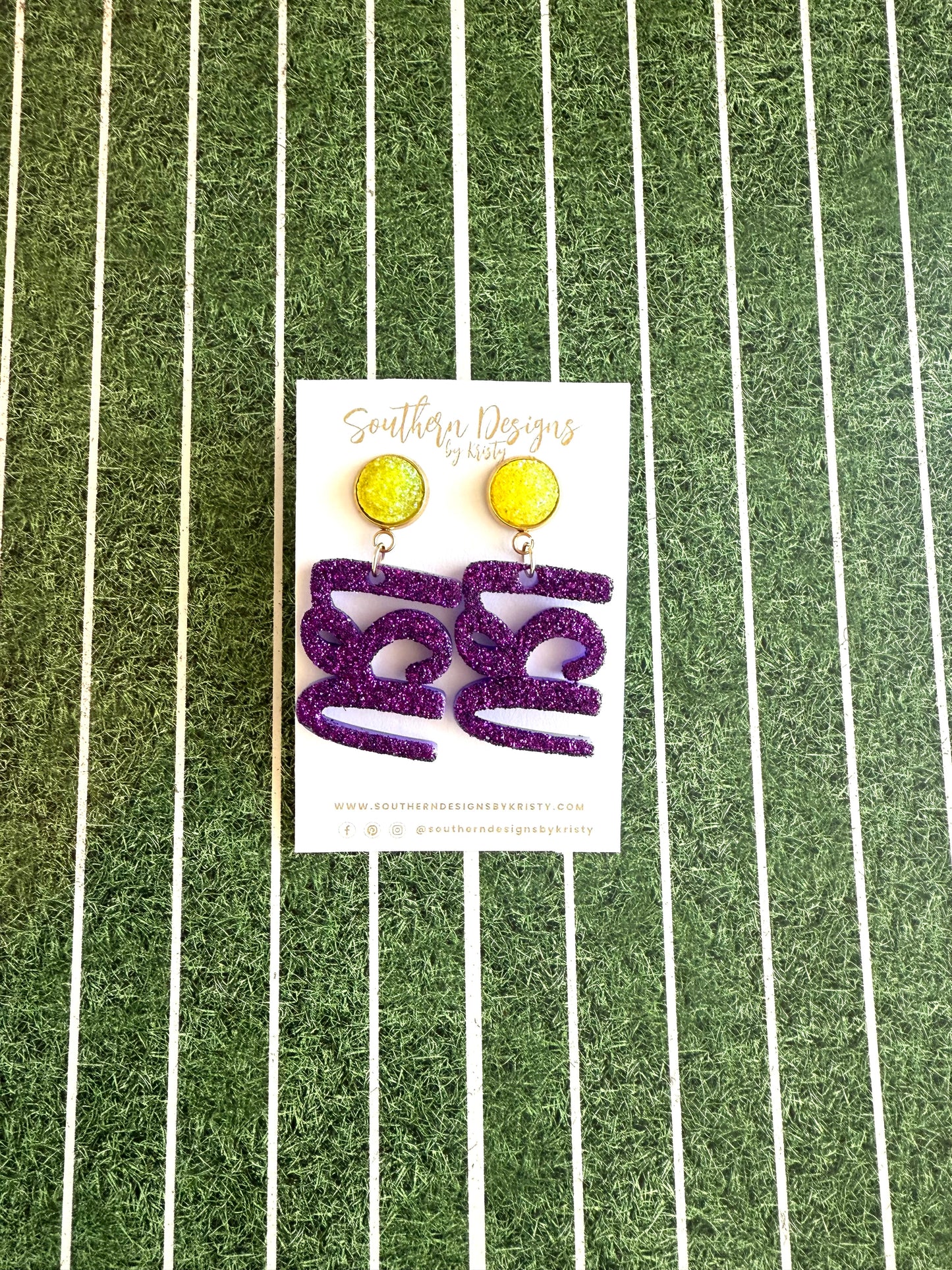 LSU Glitter Earrings
