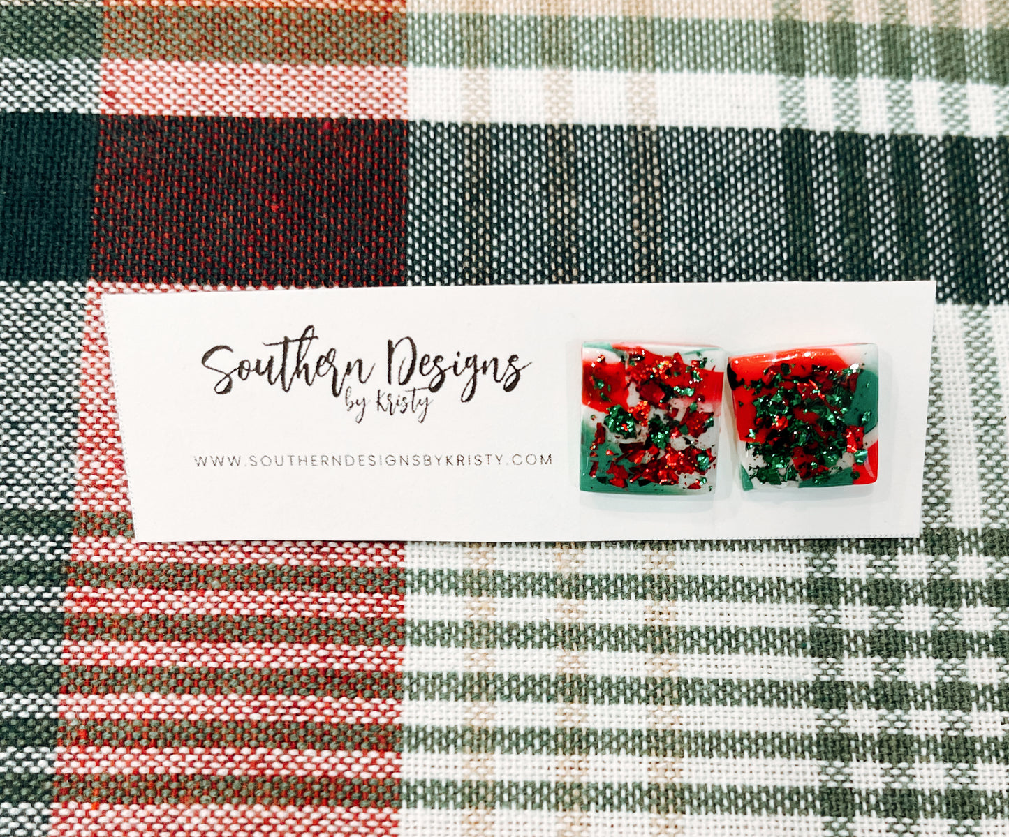 Christmas Glitter Studs