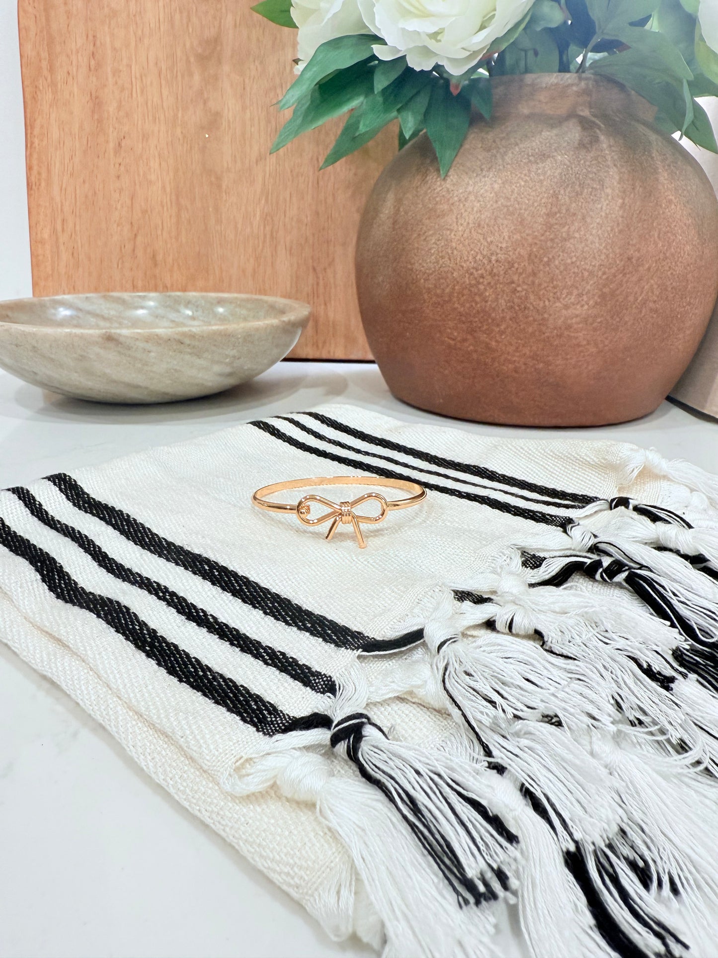 Ribbon Bow Bangle Bracelet