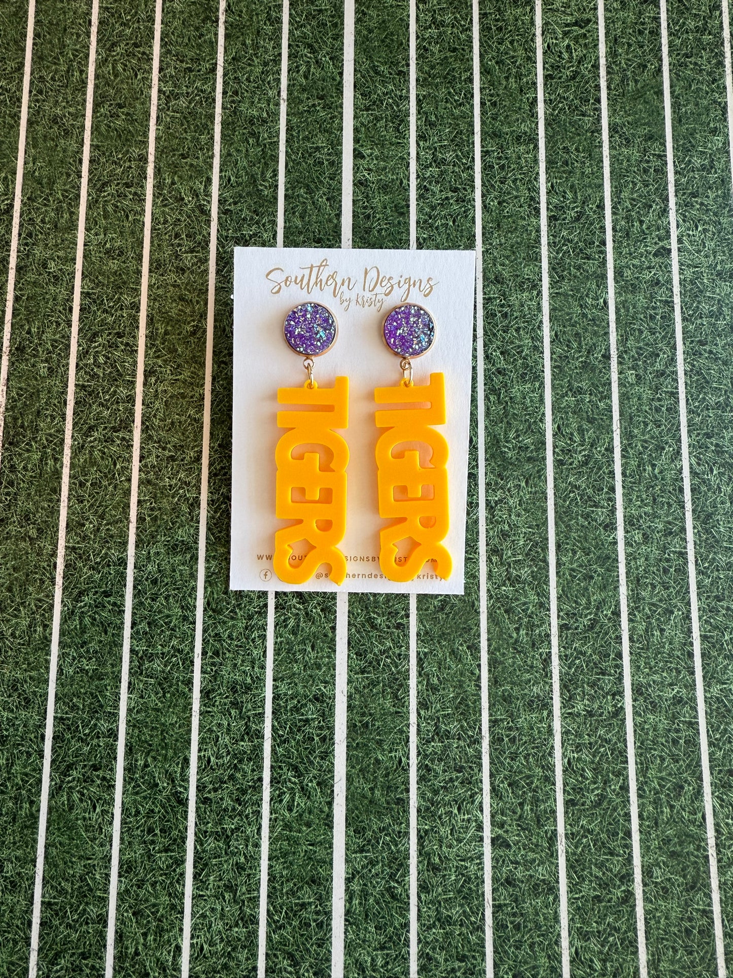 TIGERS Vertical Statement Earrings