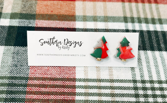 Multi Color Tree Studs