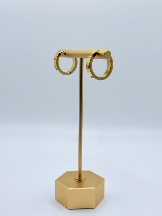 Crystal Embellished Stainless Steel Hoops