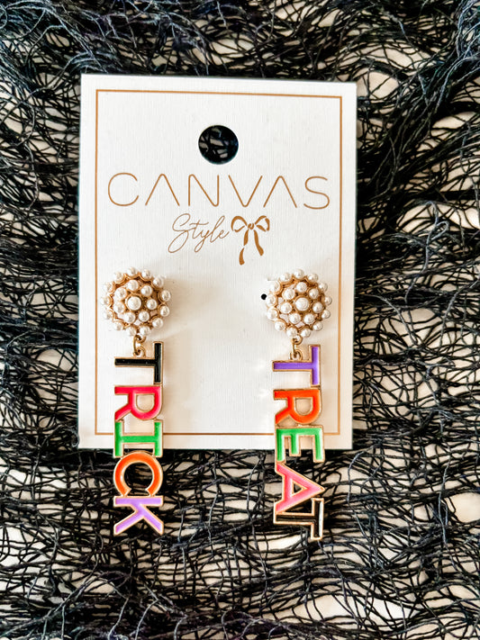 Halloween Enamel Trick Or Treat Earrings in Multi