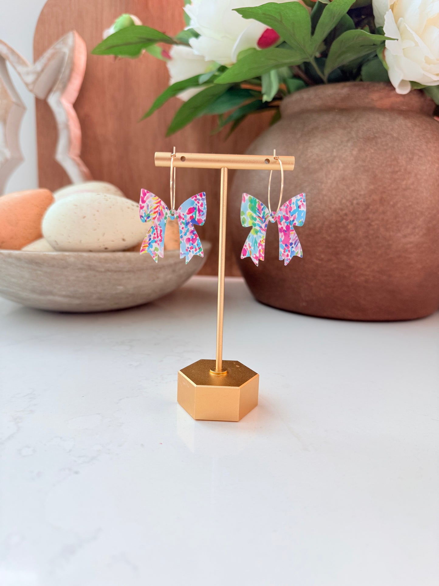 Spring Ribbon Dangle Earrings