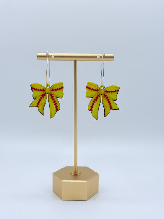 Softball Ribbon Dangle