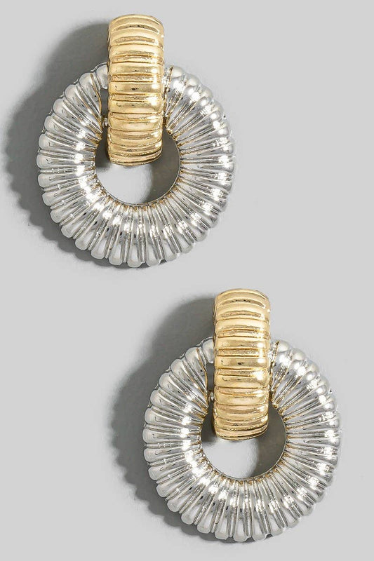 Textured Hoop Door Knocker Earrings