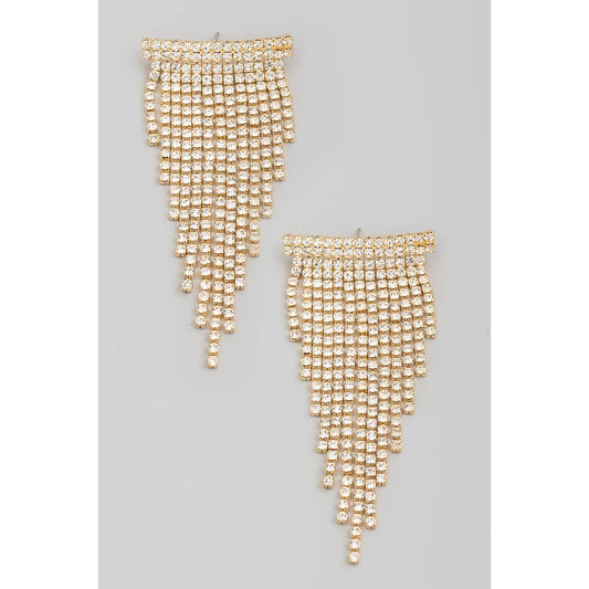 Rhinestone Pave Fringe Earrings