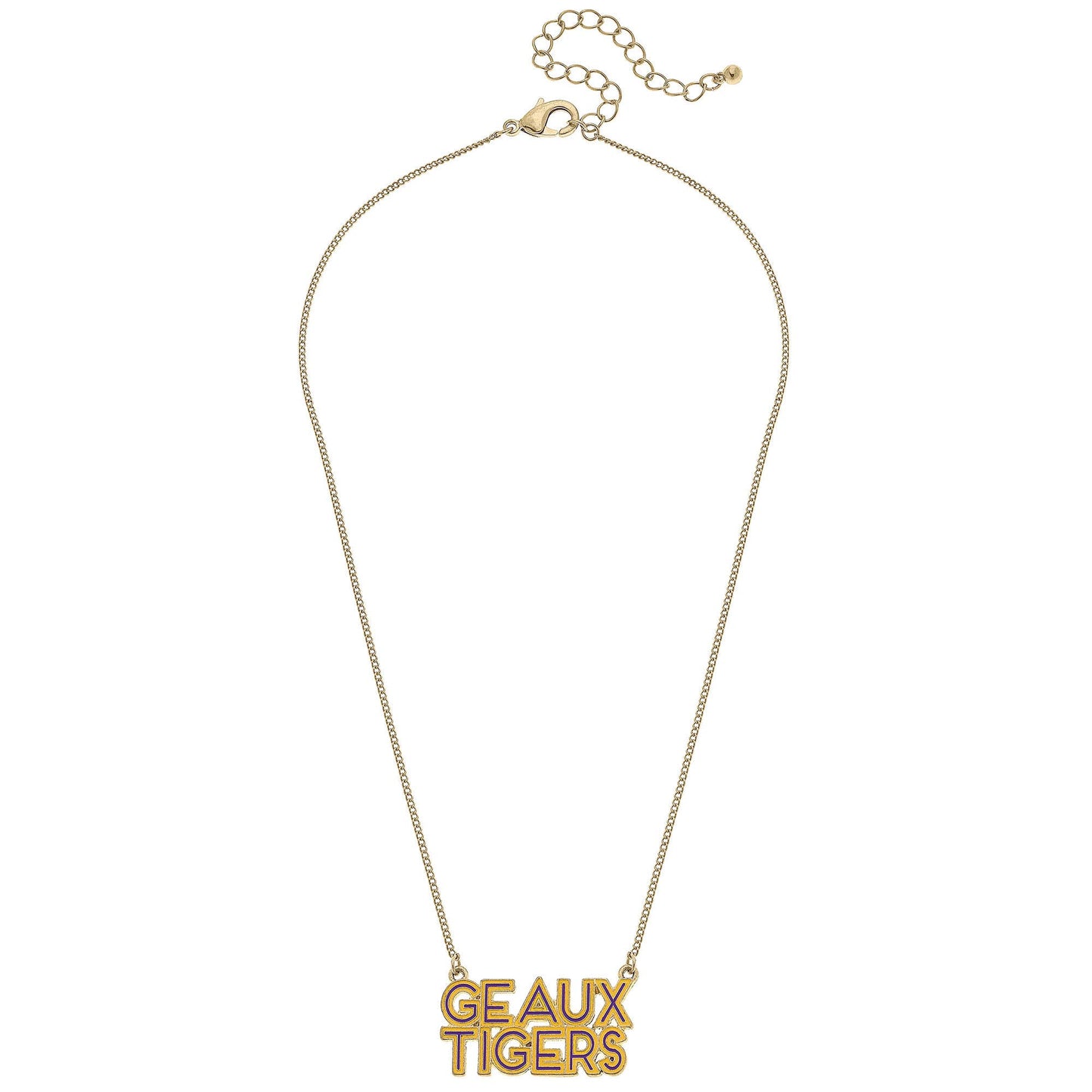 LSU Tigers Outline Enamel Necklace