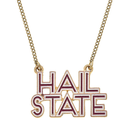 Mississippi State Bulldogs Outline Enamel Necklace