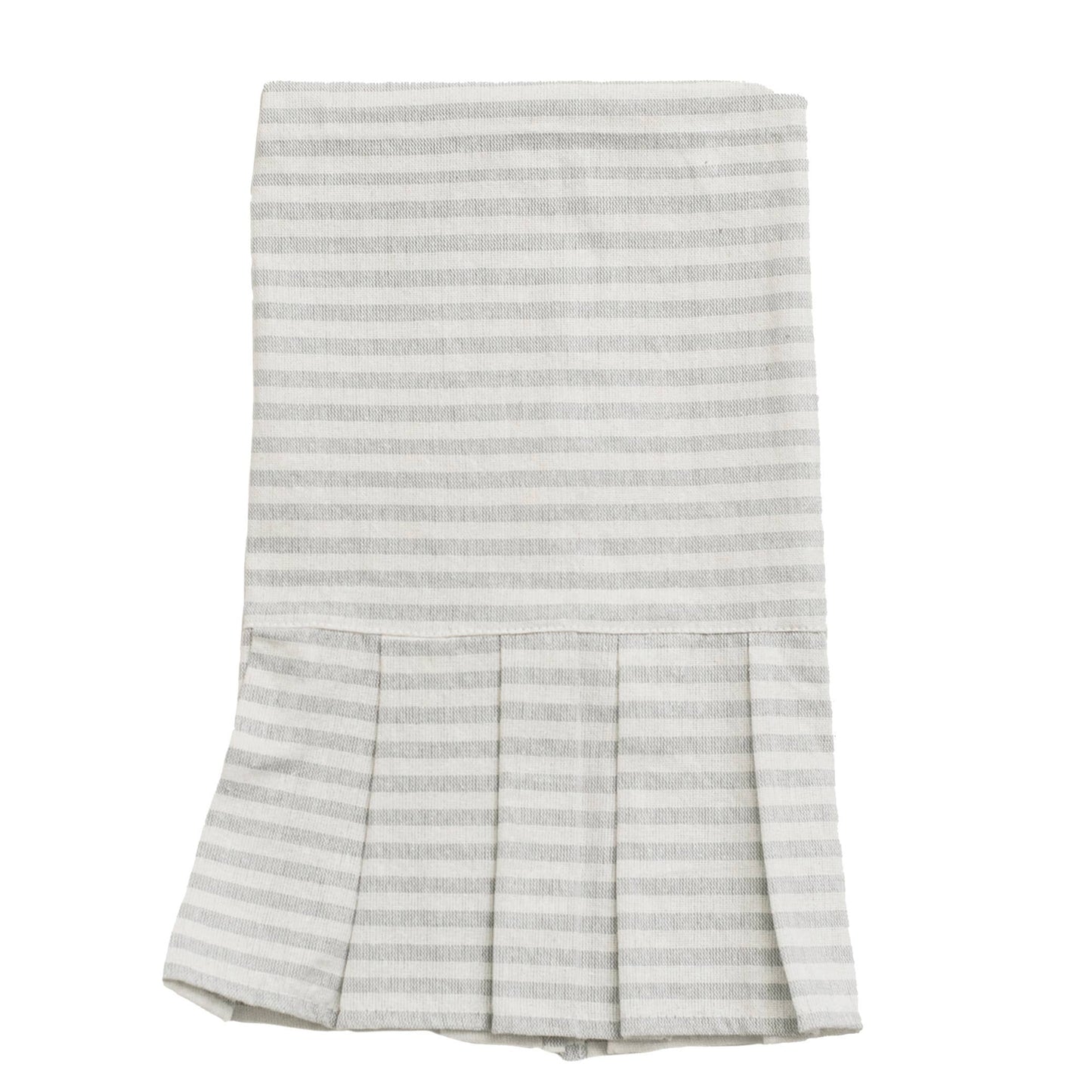 Striped Hand Towel with Ruffle, Grey