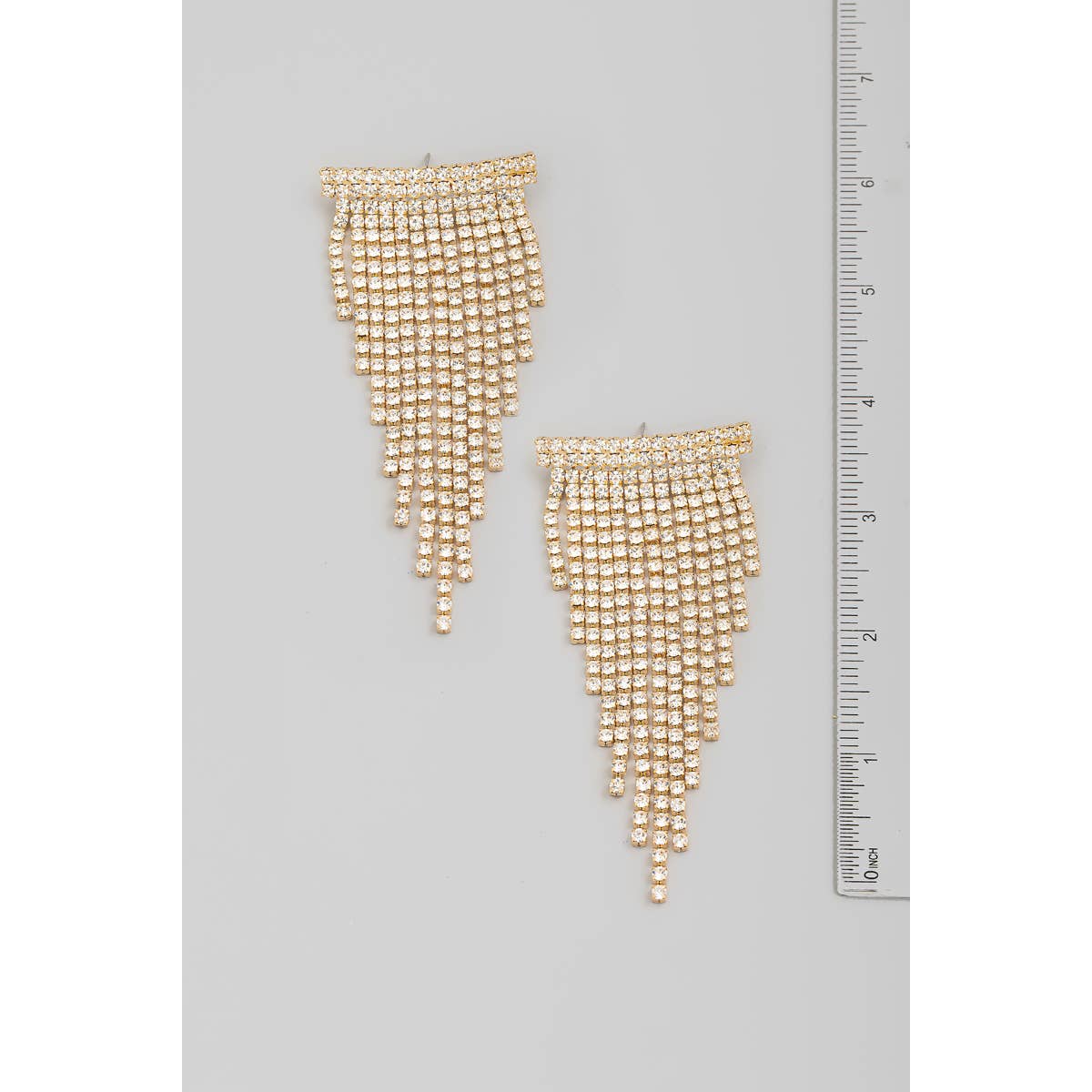 Rhinestone Pave Fringe Earrings
