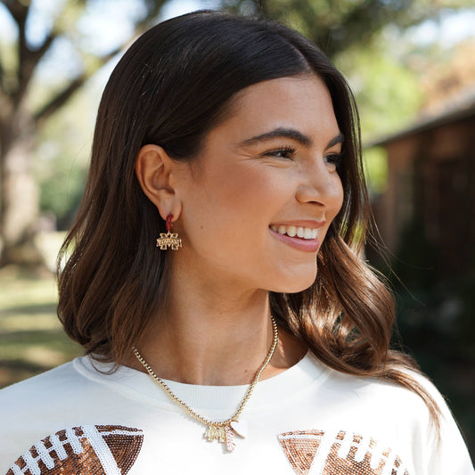 Mississippi State Bulldogs Logo Huggie Hoop Earrings