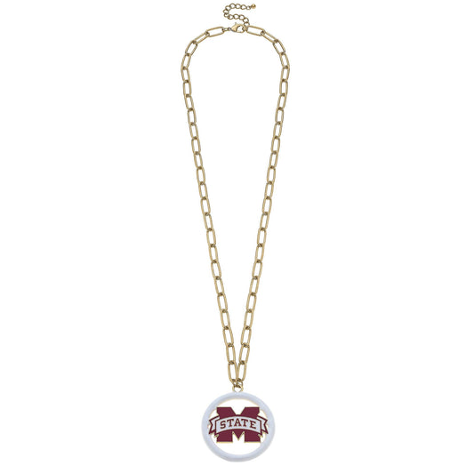 Mississippi State Bulldogs Logo Medallion Necklace