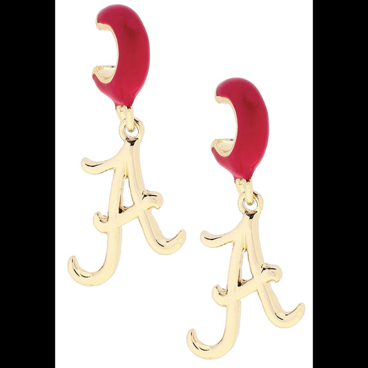 Alabama Crimson Tide Logo Huggie Hoop Earrings