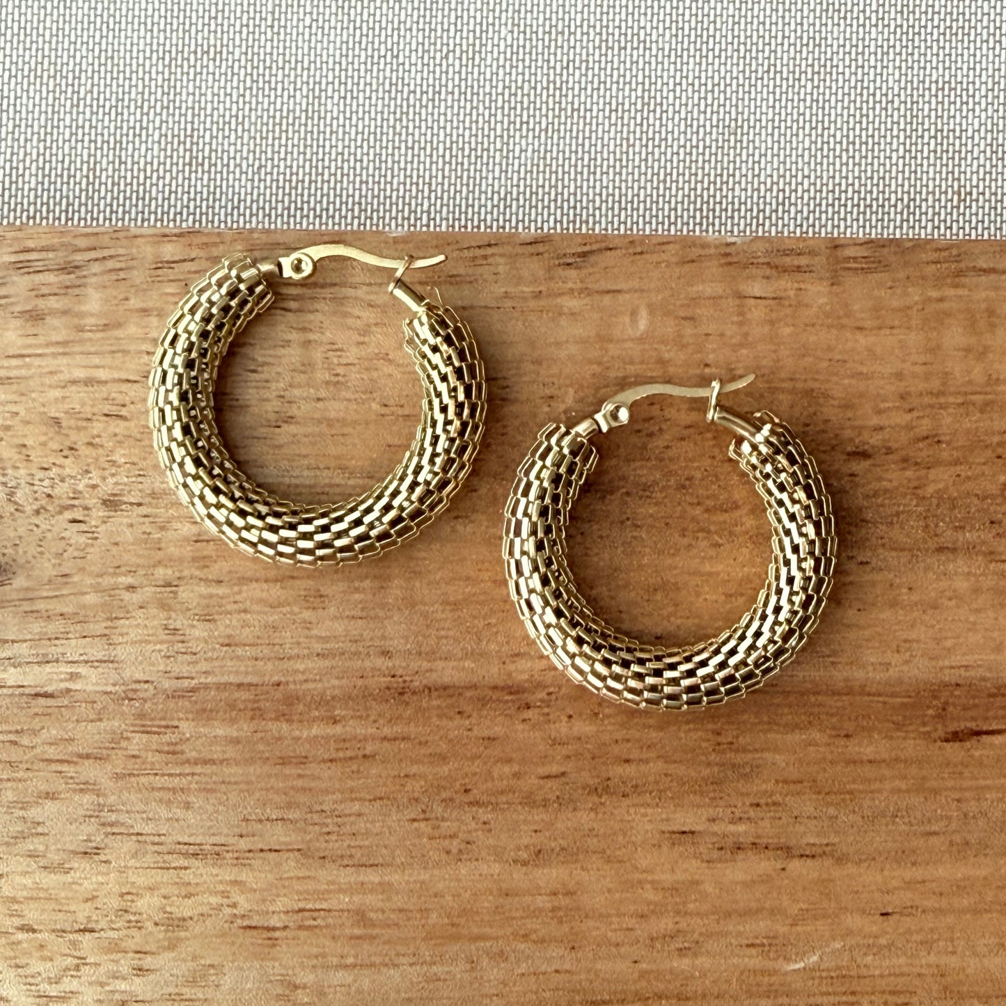 Textured Gold Hoop Earrings