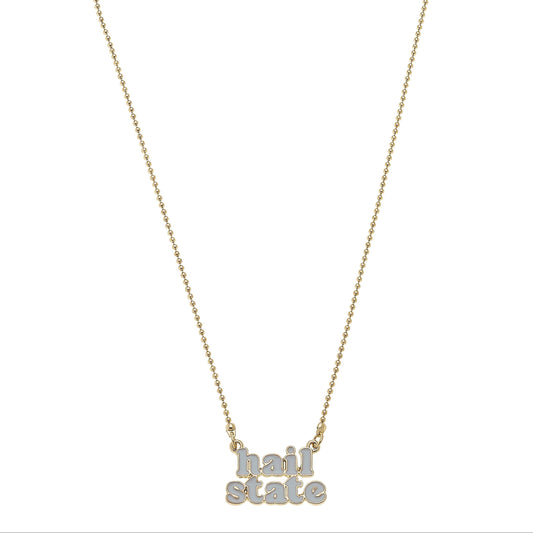 Mississippi State Bulldogs Slogan Necklace in White