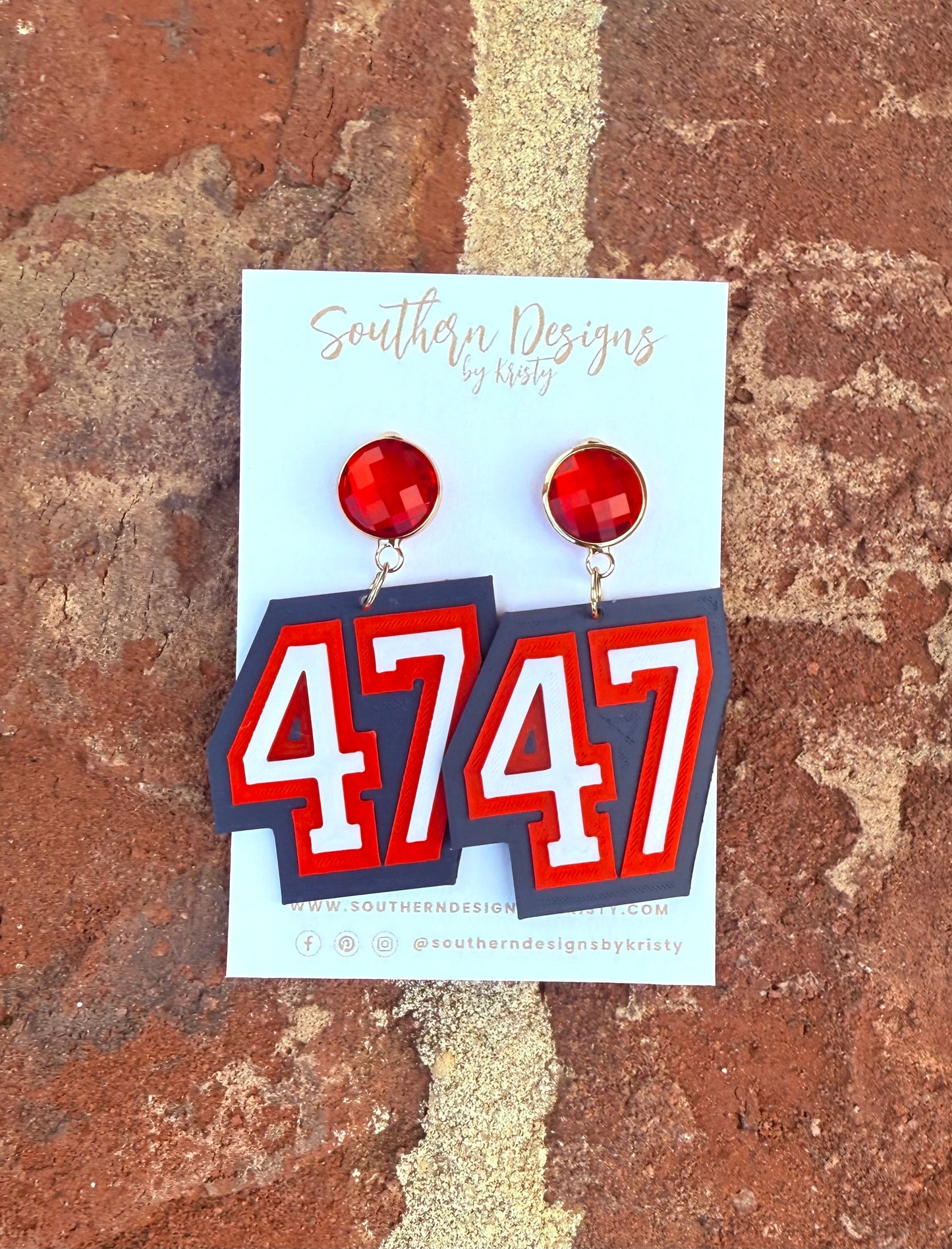 Custom Team Number Earrings – Personalized Colors