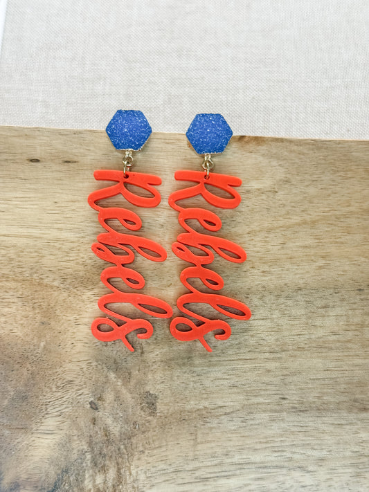 Rebels Statement Earrings – Game Day Jewelry