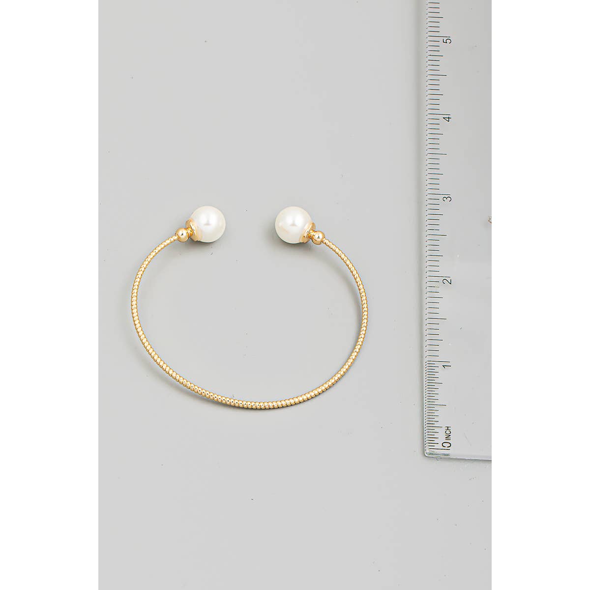 Pearl Bead Open Cuff Bracelet