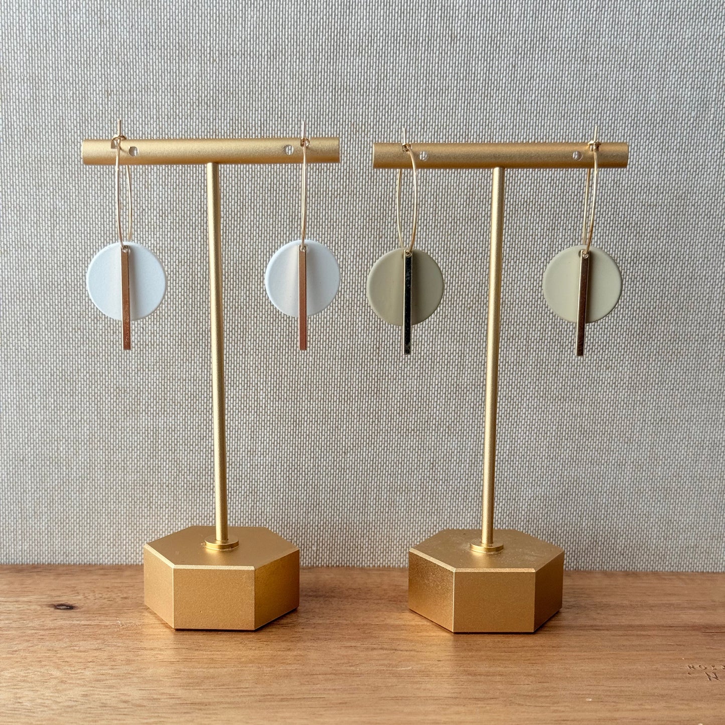 Modern Minimal Circle Bar Earrings