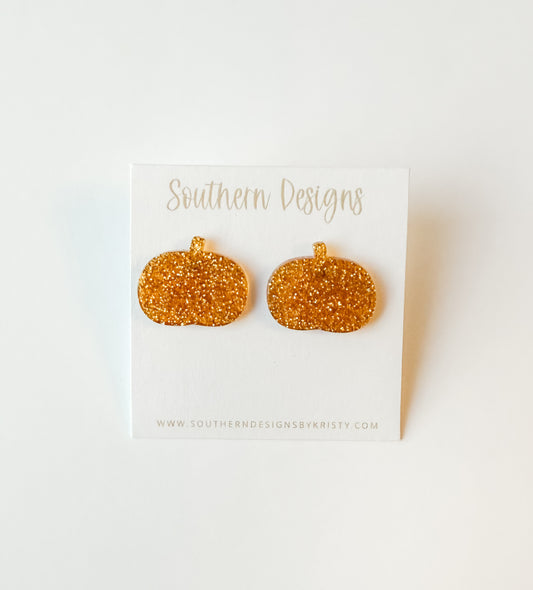 Gold Pumpkin Studs
