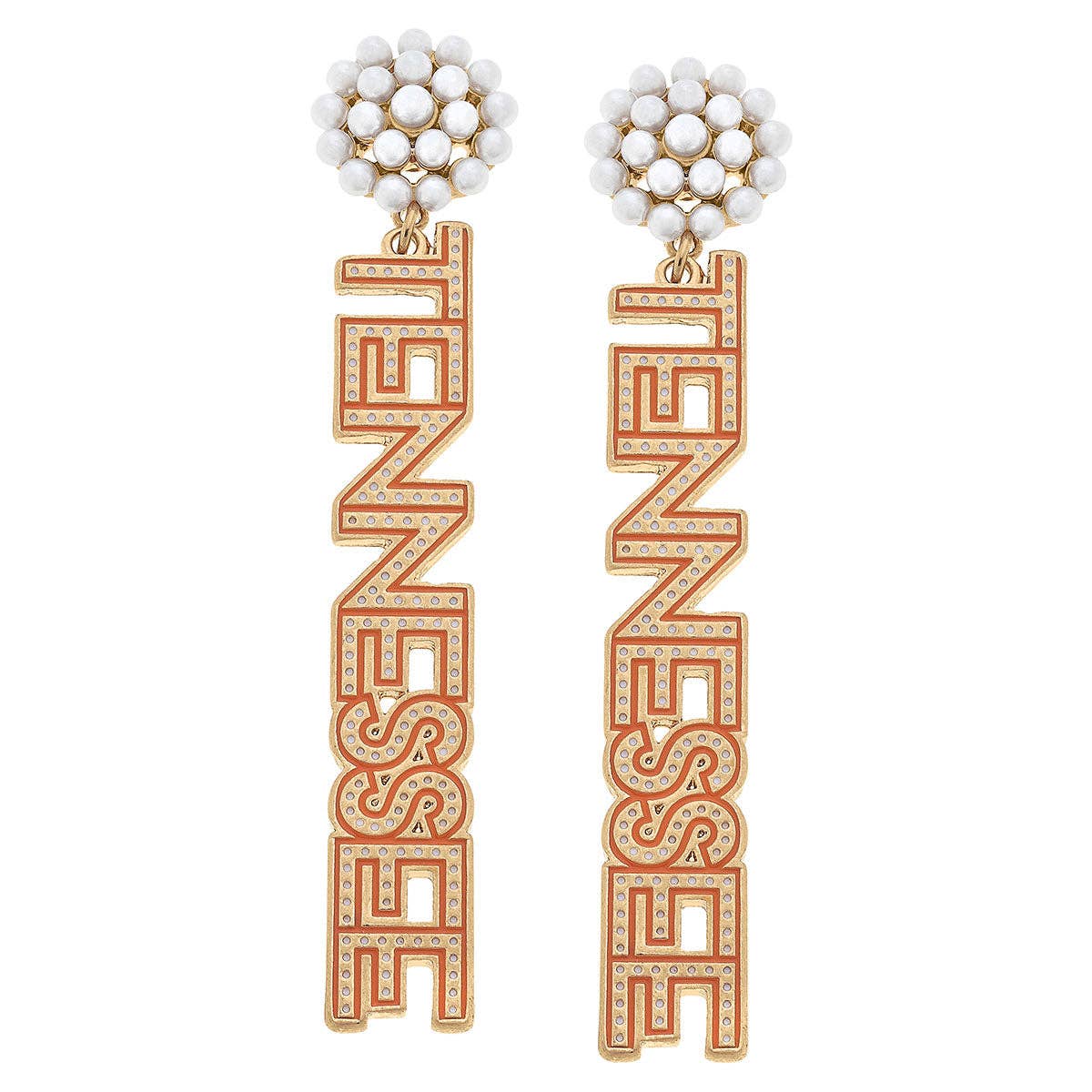 Tennessee Volunteers Dotted Enamel Drop Earrings