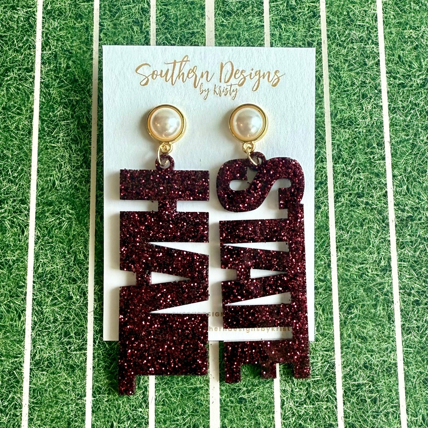 Hail State Glitter Earrings