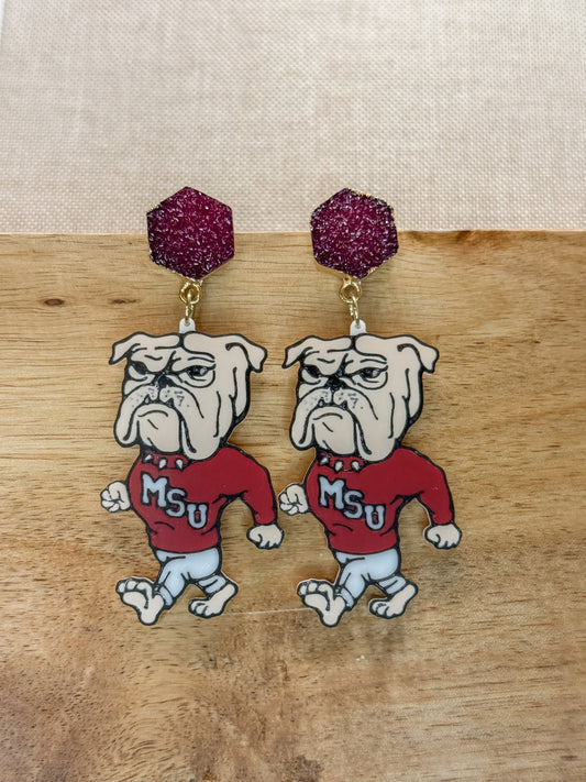 MSU Bulldogs Game Day Earrings