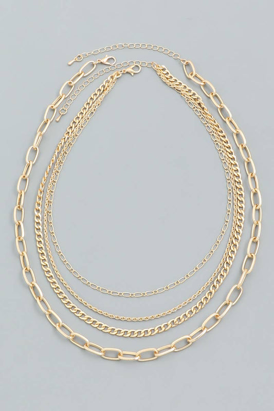 Multi Layered Cable Chain Necklace