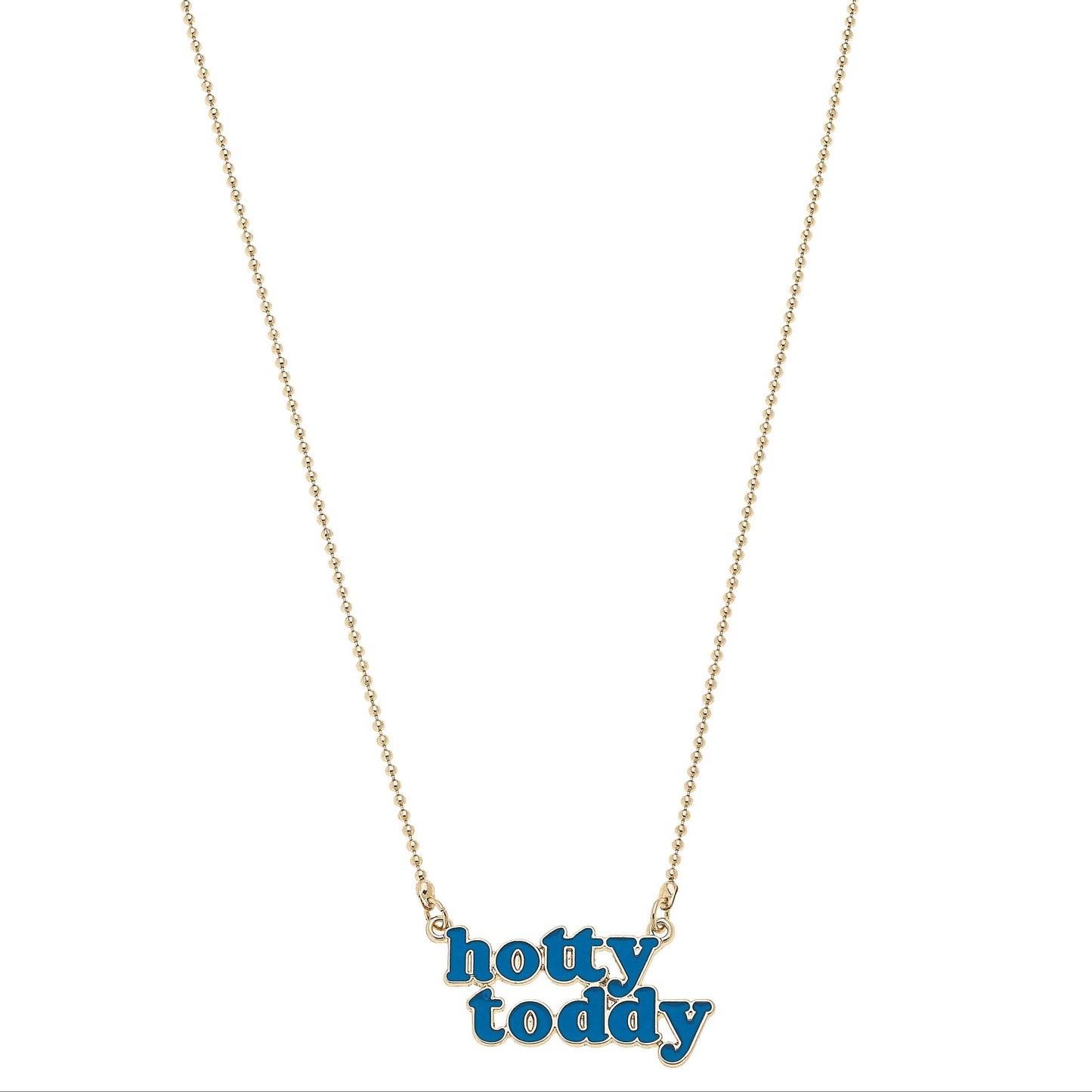 Ole Miss Rebels Slogan Necklace in Blue/Shiny Gold