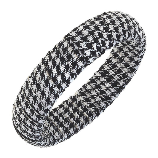 Houndstooth Statement Bangle in Black & White