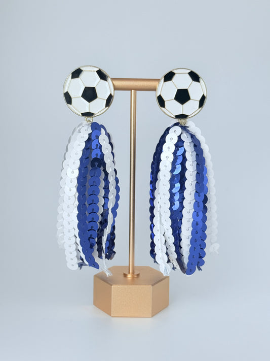 Soccer or Baseball Spirit Sequin Earrings – Customizable Team Colors