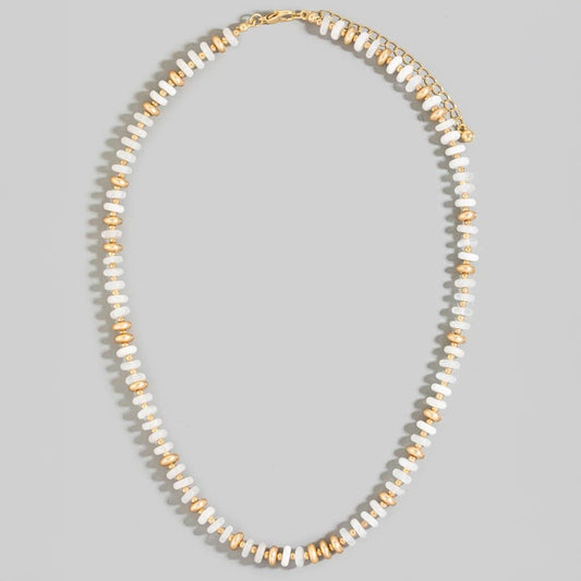 Semi Precious Stone Disc Beaded Necklace