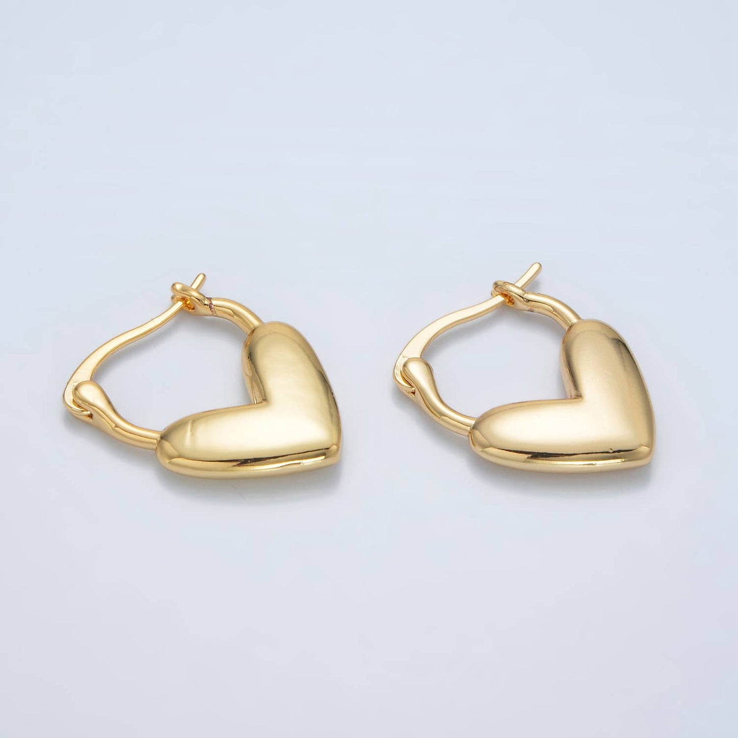 24K Gold Filled Minimal Heart Latch Hoop Earring