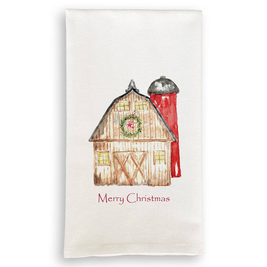 Barn with Christmas Wreath