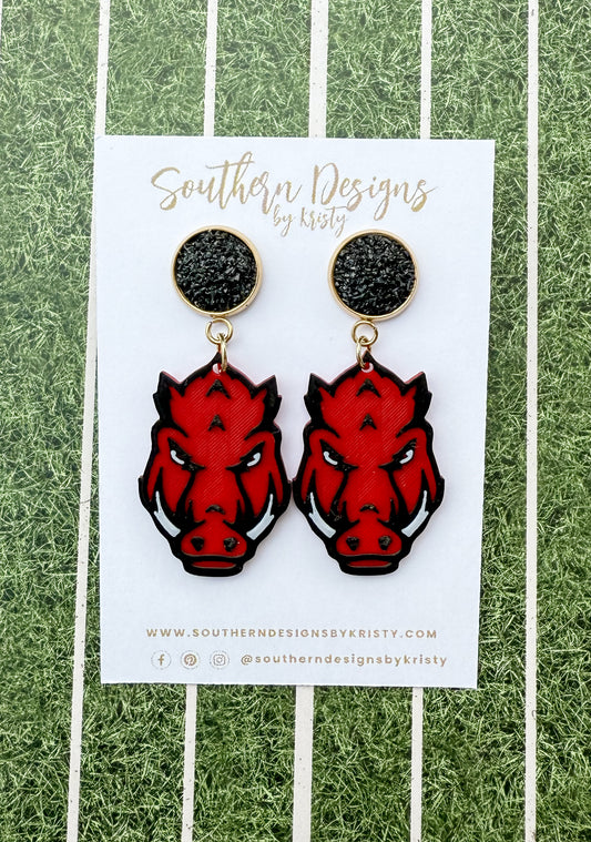 Razorback Statement Earrings – Game Day Jewelry