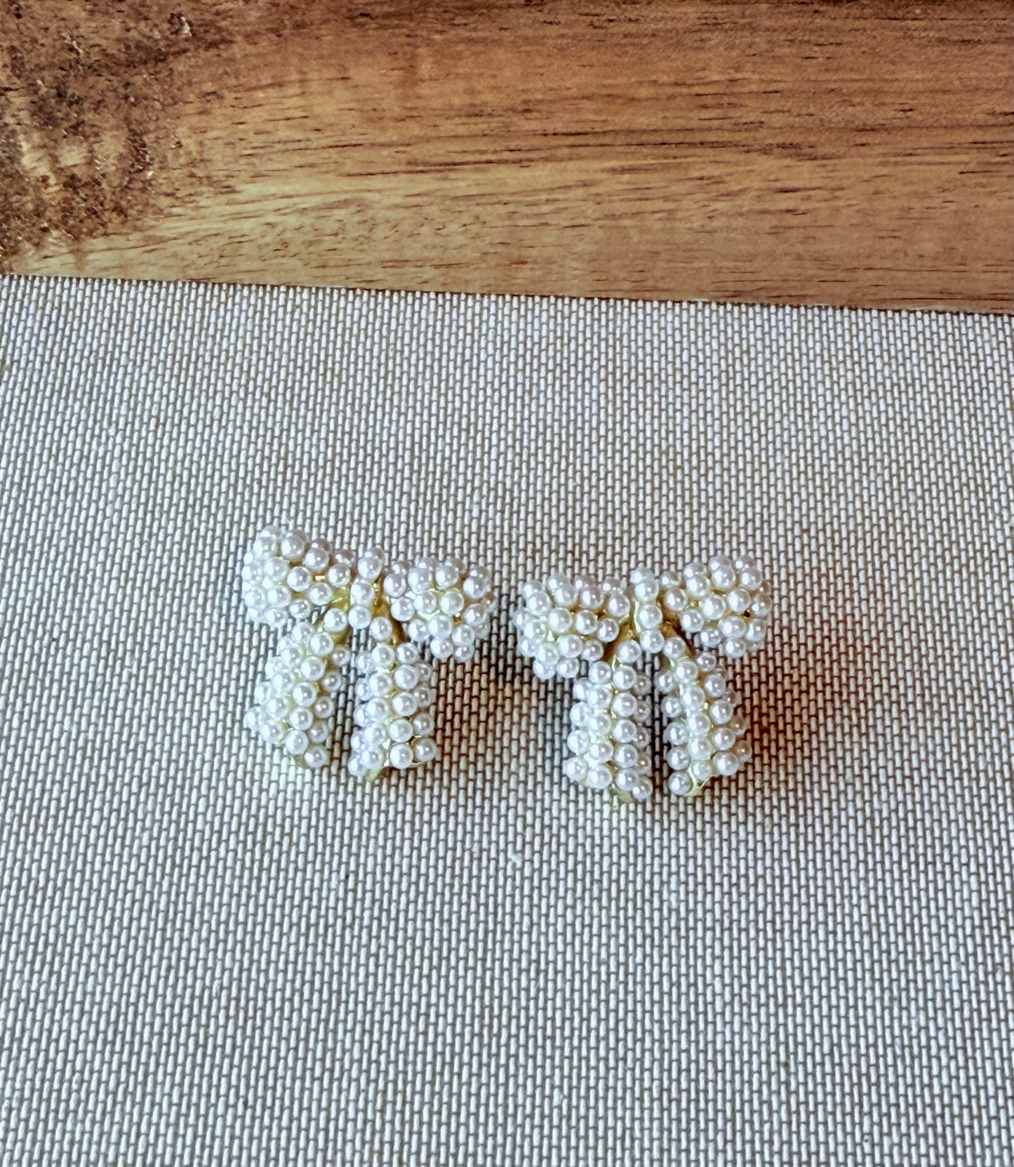 14K Gold-Filled Pearl Ribbon Bow Stud Earrings – Elegant & Hypoallergenic